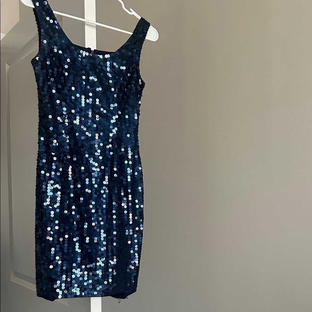Niteline Sparkling Navy Sequin Mini Dress